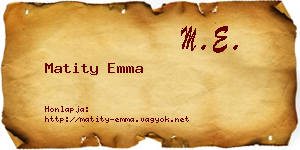 Matity Emma névjegykártya